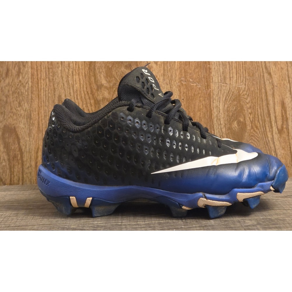 Nike Flex Fastflex Baseball Cleats Youth Size 3.5Y‎ Black Blue